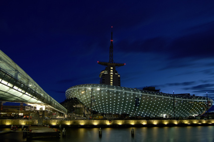 Diseño de edificios de iluminación de paisaje LED