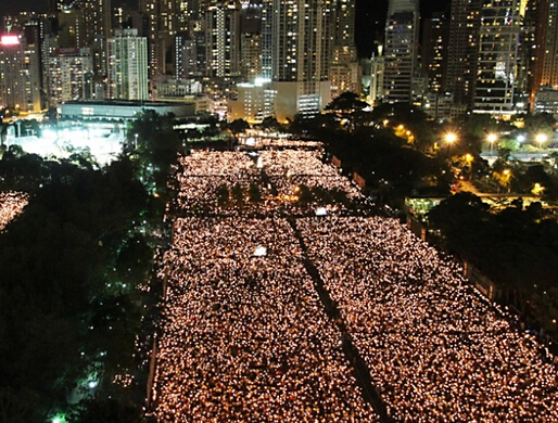 Tiananmen Square night lighting with LED lamps